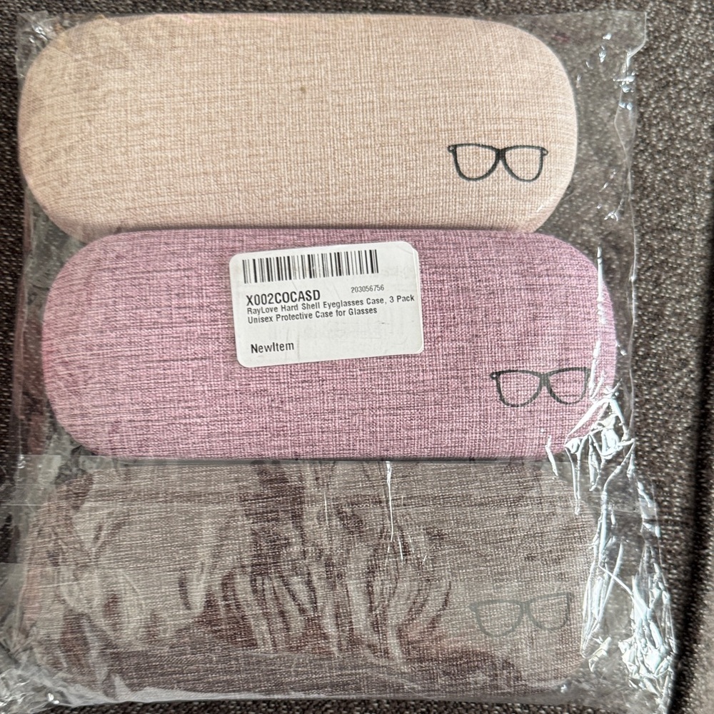 Amazon Eyeglass Case Set - Pink, Purple, Brown